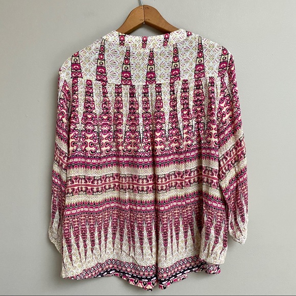 Moon & Sky boho printed blouse with crocheted bib - Picture 8 of 8